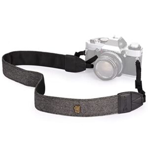 tarion camera shoulder neck strap vintage belt for all dslr camera nikon canon sony pentax classic white and black weave (upgraded version)