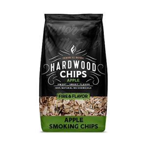 Fire & Flavor Premium All Natural Wood Chips for Smoker - Wood Chips for Smoking - Smoker Wood Chips - Smoker Accessories Gifts for Men and Women - Apple - 2lbs