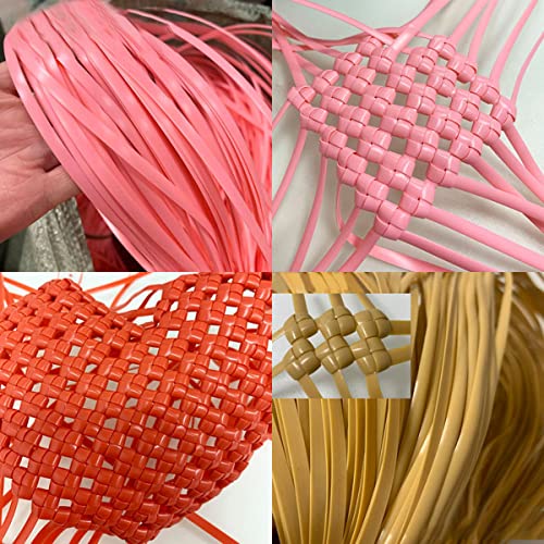 Gift_Source 8mm Wide Flat Rattan Wicker Furniture Repair Material, Synthetic Rattan Weaving Material Plastic Woven Rattan for Repair Fixing Patio Furniture, Table Chair, Storage Baskets, DIY Crafts