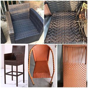 Gift_Source 8mm Wide Flat Rattan Wicker Furniture Repair Material, Synthetic Rattan Weaving Material Plastic Woven Rattan for Repair Fixing Patio Furniture, Table Chair, Storage Baskets, DIY Crafts