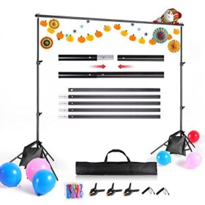 backdrop stand 6.5x10ft, zbww photo video studio adjustable backdrop stand for parties, wedding, photography, advertising display with 12 pcs balloons
