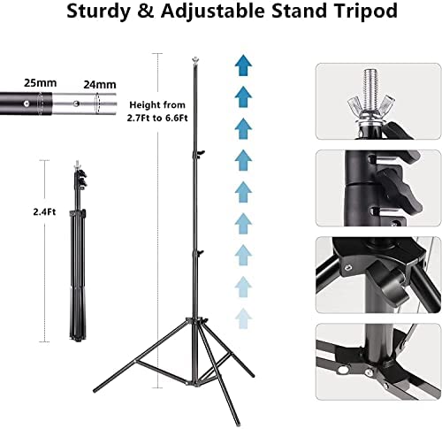 Backdrop Stand 6.5x10ft, ZBWW Photo Video Studio Adjustable Backdrop Stand for Parties, Wedding, Photography, Advertising Display with 12 pcs Balloons