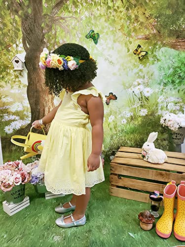AOSTO 5x7ft Spring Photography Backdrop Easter Woodland Meadow Flower Fairy Tale Forest Background Photo Studio Photoshoot Backdrops Props FT-3992