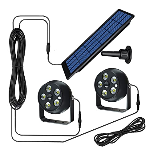 FLRONGSUN Spotlight LED Solar Outdoor Lights with Motion Sensor Super Bright 360 Lumen Waterproof IP65 Landscape Lighting Flood Security Light for Garden Driveway Patio Yard Path Porch Deck