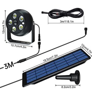 FLRONGSUN Spotlight LED Solar Outdoor Lights with Motion Sensor Super Bright 360 Lumen Waterproof IP65 Landscape Lighting Flood Security Light for Garden Driveway Patio Yard Path Porch Deck