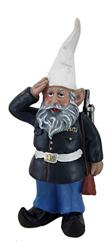 8 inch Dress Blues Bill Saluting U.S. Marine Military Garden and Shelf Gnome Statue Patriotic Decor