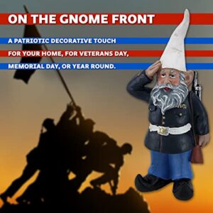 8 inch Dress Blues Bill Saluting U.S. Marine Military Garden and Shelf Gnome Statue Patriotic Decor