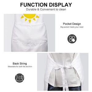 Adjustable Bib Apron with 2 Pockets Garden Sun Chef Kitchen Cooking Aprons for Women Men Restaurant BBQ Painting