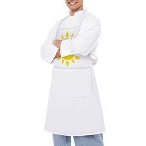 Adjustable Bib Apron with 2 Pockets Garden Sun Chef Kitchen Cooking Aprons for Women Men Restaurant BBQ Painting