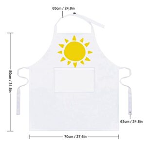 Adjustable Bib Apron with 2 Pockets Garden Sun Chef Kitchen Cooking Aprons for Women Men Restaurant BBQ Painting