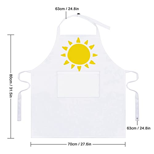 Adjustable Bib Apron with 2 Pockets Garden Sun Chef Kitchen Cooking Aprons for Women Men Restaurant BBQ Painting