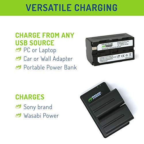 Wasabi Power Battery (2-Pack) and Dual Charger for Sony NP-F730, NP-F750, NP-F760, NP-F770 (L Series)