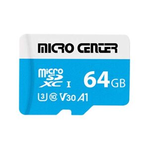 micro center premium 64gb microsdxc card, nintendo-switch compatible memory card, uhs-i c10 u3 v30 4k uhd video a1 micro sd card with adapter (64gb)