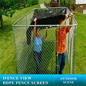 Ifenceview 4'x5' to 4'x50' Black Shade Cloth Fence Privacy Screen Fence Cover Mesh Net for Construction Site Yard Driveway Garden Pergolas Gazebos Canopy Awning UV Protection 180 GSM (4'x7')