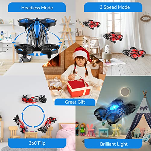 LANSAND 2Pack Mini Drones for Kids,Beginners,Adults, Small RC Drone Quadcopter with 2-In-1 Race and Fly Mode,LED Light,Altitude Hold,3D Flip,4 Batteries,Stress Relief for Adult,Toy Gift for Boys Girls