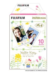 fujifilm instax mini kitty3 ww 1 film for instax instant camera, 10 pc, pattern: kitty