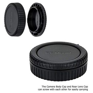 2 Pack RF Mount Body Cap Cover & Rear Lens Cap for Canon EOS R8 R50 R R3 R5 R6 Mark II R6 R7 R10 RP Mirrorless Camera and RF Mount Lenses,with 2 Extra Hot Shoe Covers to Protector The Camera Hot Shoe