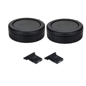 2 pack rf mount body cap cover & rear lens cap for canon eos r8 r50 r r3 r5 r6 mark ii r6 r7 r10 rp mirrorless camera and rf mount lenses,with 2 extra hot shoe covers to protector the camera hot shoe