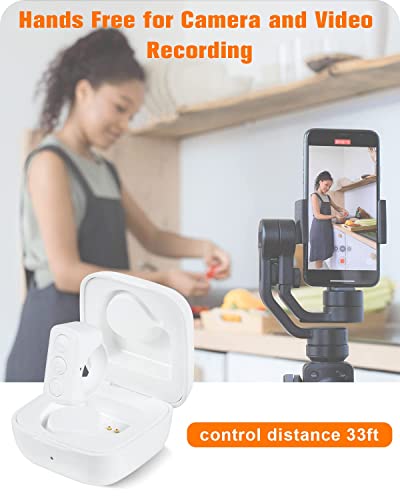 TikTok Remote Control Kindle App Page Turner, Bluetooth Camera Video Recording Remote, TIK Tok Scrolling Ring for iPhone, iPad, iOS, Android - White