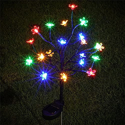 IUEECEN Solar Flowers Lights Outdoor Solar Garden Lights Decorative,2Pack 20LED Solar Outdoor Lights Waterproof Fairy Lights Pathway Walkway Patio Yard Landscape Decoration Christmas Garden Decor