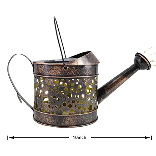 Elfengarden Solar Watering Can Solar Lights Outdoor Waterproof Decorative Metal Solar Yard Garden Stake Lights Lawn, Patio, Courtyard Decor Lights