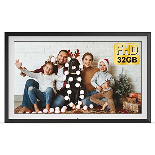 16 Inch Large Digital Picture Frame 32GB, WiFi Digital Photo Frame 1920*1080 IPS FHD Touch Screen, Smart Electronic Picture Frame, Auto-Rotate, Wall-Mountable, Send Photos via App/Email from Anywhere