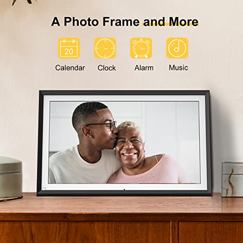 16 Inch Large Digital Picture Frame 32GB, WiFi Digital Photo Frame 1920*1080 IPS FHD Touch Screen, Smart Electronic Picture Frame, Auto-Rotate, Wall-Mountable, Send Photos via App/Email from Anywhere