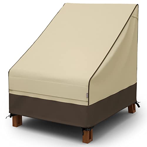 MR. COVER Patio Adirondack Chair Cover, Also Fits Outdoor Chair, 33W x 40D x 40H Inches, Waterproof & UV Protection, Brown & Khaki