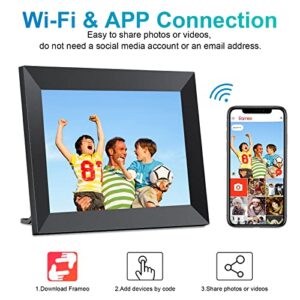 YunQiDeer 8 Inch Digital Photo Frame WiFi with1280*800 IPS LCD Touch Screen,Built-in 16GB Storage,Auto Rotate,Video Clips and Slide Show,Send Photos Instantly from Anywhere with via Frameo APP…