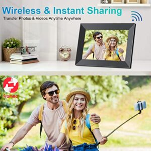 YunQiDeer 8 Inch Digital Photo Frame WiFi with1280*800 IPS LCD Touch Screen,Built-in 16GB Storage,Auto Rotate,Video Clips and Slide Show,Send Photos Instantly from Anywhere with via Frameo APP…