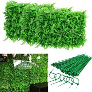 baoz 12 pcs artificial grass wall panel 24″x16″ boxwood hedges wall panels 32 sq.ft faux greenery plant wall backdrop garden greenery privacy fence screen for outdoor indoor backyard wedding decor