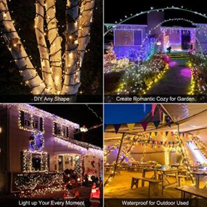 WYBENZ Solar String Lights 66ft 11 Modes Color Changing Lights 200LED Solar Outdoor String Lights IP65 Waterproof Outdoor Led Christmas Lights for Tree,Garden,Patio,Christmas Decorations