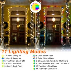 WYBENZ Solar String Lights 66ft 11 Modes Color Changing Lights 200LED Solar Outdoor String Lights IP65 Waterproof Outdoor Led Christmas Lights for Tree,Garden,Patio,Christmas Decorations