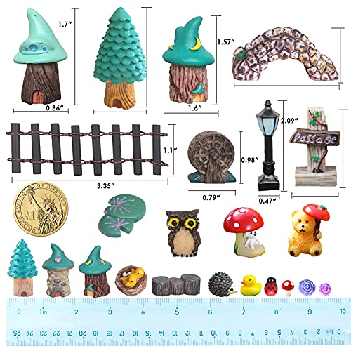 BEZALEL Miniature Fairy Garden Supplies Kit – Mini Fairy Garden Miniatures Decor for Garden Micro Landscape Yard Bonsai, Terrariums, Plant Pots – Miniature Fairy Garden Accessories for Adults…