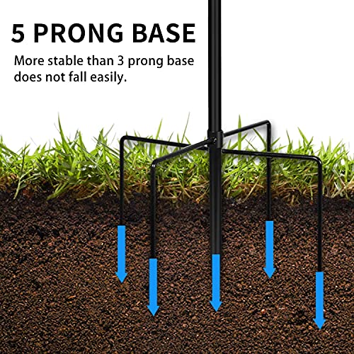 JOYSEUS Shepherd Hooks 2 Pack - 48 Inches High 1/2 Inch Thick Adjustable Rust Resistant Shepards Hooks for Outdoor Solar Lights, Lanterns, Flower Basket, Bird Feeder.