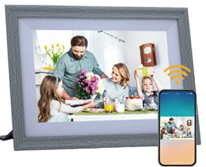 loamars smart digital picture frame wifi: 10.1 inch hd 1280×800 ips touch screen display 16gb storage sd slot auto-rotate share photos and videos with family and friends from app/network cloud