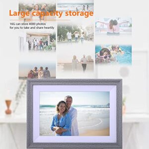 Loamars Smart Digital Picture Frame WiFi: 10.1 Inch HD 1280x800 IPS Touch Screen Display 16GB Storage SD Slot Auto-Rotate Share Photos and Videos with Family and Friends from APP/Network Cloud