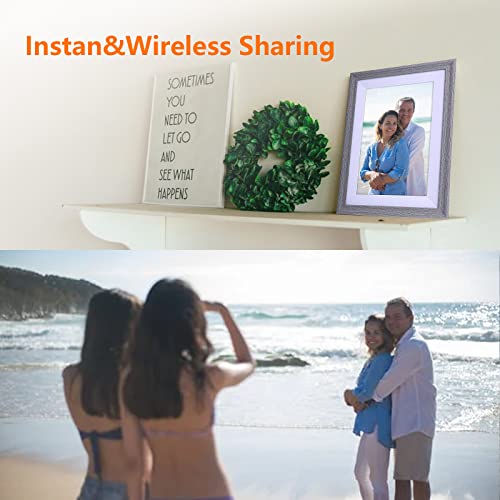 Loamars Smart Digital Picture Frame WiFi: 10.1 Inch HD 1280x800 IPS Touch Screen Display 16GB Storage SD Slot Auto-Rotate Share Photos and Videos with Family and Friends from APP/Network Cloud