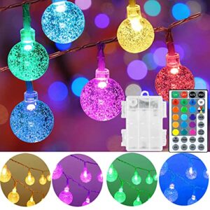 mocalido 20ft color changing globe string lights battery operated outdoor, 30 leds christmas string lights waterproof with remote, rgb lights for indoor kids room bedroom garden patio decor