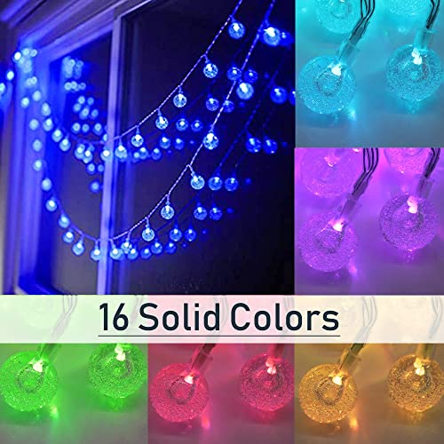 Mocalido 20ft Color Changing Globe String Lights Battery Operated Outdoor, 30 LEDs Christmas String Lights Waterproof with Remote, RGB Lights for Indoor Kids Room Bedroom Garden Patio Decor