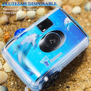 3 Pcs Disposable Camera Waterproof Underwater Single Use Film Camera 35 mm with Flash for Summer Beach Vacation Camp Snorkeling Trip Adult Teens Gift