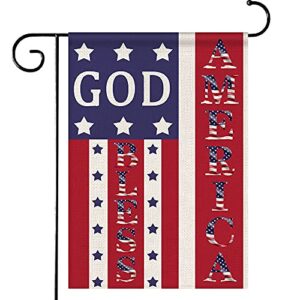 patriotic garden flag god bless america let freedom ring house flag double sided, holiday garden flags 4th of july memorial day independence day yard outdoor decoration 12x18 inch