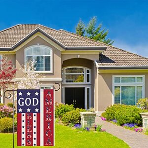 Patriotic Garden Flag god bless america Let Freedom Ring House Flag Double Sided, holiday garden flags 4th of July Memorial Day Independence Day Yard Outdoor Decoration 12X18 Inch