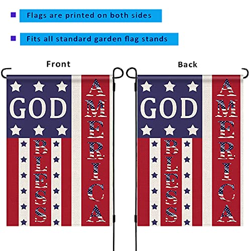 Patriotic Garden Flag god bless america Let Freedom Ring House Flag Double Sided, holiday garden flags 4th of July Memorial Day Independence Day Yard Outdoor Decoration 12X18 Inch