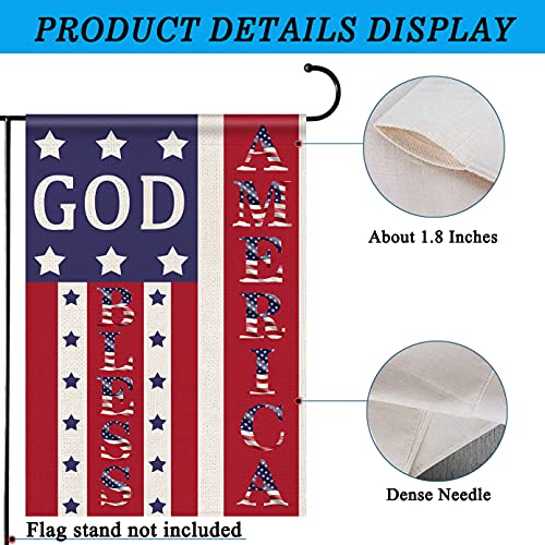 Patriotic Garden Flag god bless america Let Freedom Ring House Flag Double Sided, holiday garden flags 4th of July Memorial Day Independence Day Yard Outdoor Decoration 12X18 Inch