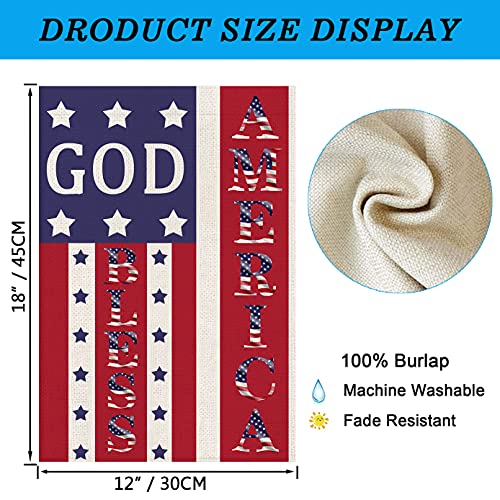 Patriotic Garden Flag god bless america Let Freedom Ring House Flag Double Sided, holiday garden flags 4th of July Memorial Day Independence Day Yard Outdoor Decoration 12X18 Inch