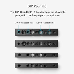 SmallRig Cheese Plate with Multiple Threaded Holes,Cheese Bar for Monitor Mount, DIY Camera Accessories - 1091