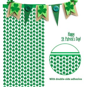 2 Pack 3.2ft x 6.6ft St Patrick's Day Metallic Foil Fringe Curtain, Shamrock Clover Shape Tinsel Curtains Streamers Photo Props Backdrop for Saint Patrick's Day Irish Party Decorations