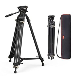 smallrig ad-01 video tripod, 73″ heavy duty tripod with 360 degree fluid head and quick release plate for dslr, camcorder, cameras(3751)