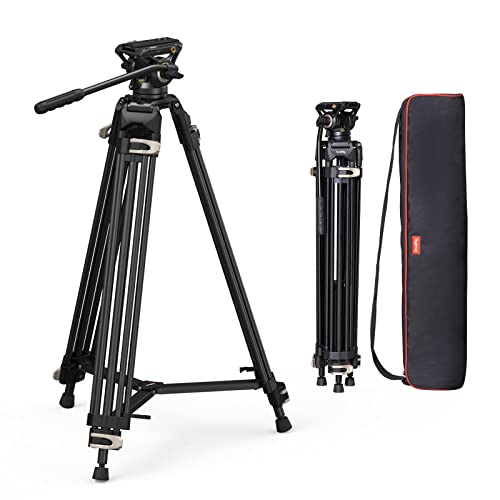 SmallRig AD-01 Video Tripod, 73" Heavy Duty Tripod with 360 Degree Fluid Head and Quick Release Plate for DSLR, Camcorder, Cameras(3751)